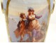 Pair of Paris porcelain vases characters gallant scene Napoleon III nineteenth