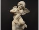 Beautiful alabaster sculpture angel butterfly putti G.Gambogi Art Nouveau nineteenth
