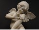 Beautiful alabaster sculpture angel butterfly putti G.Gambogi Art Nouveau nineteenth