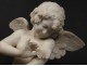 Beautiful alabaster sculpture angel butterfly putti G.Gambogi Art Nouveau nineteenth