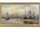 Rare marine HST table Jublin boat harbor Italy Basilica gilt frame 19th