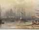 Rare marine HST table Jublin boat harbor Italy Basilica gilt frame 19th
