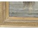 Rare marine HST table Jublin boat harbor Italy Basilica gilt frame 19th