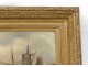 Rare marine HST table Jublin boat harbor Italy Basilica gilt frame 19th