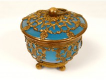 Box opaline gilt brass antique french Delacroix Paris Palais Royal nineteenth