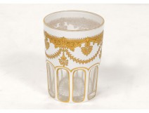 Baccarat crystal glass flower antique gilt palmettes frenche glass nineteenth