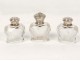 Pair sterling silver salt pepper Baccarat crystal antique french nineteenth