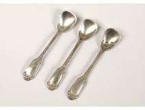 3 tablespoons salt sterling silver flower silver spoon Minerva Napoleon III 19th