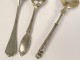 3 tablespoons salt sterling silver flower Minerva silver spoon Art Nouveau nineteenth