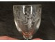 4 shot glasses engraved crystal glass flowers antique french glass nineteenth