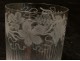 Large glass goblet engraved crystal glass french grape vine ancient XIX