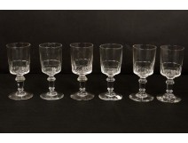 6 stemware liquor antique crystal glass french nineteenth century