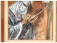 Orientalist watercolor portrait artist drawing Afghanistan Brisgand twentieth