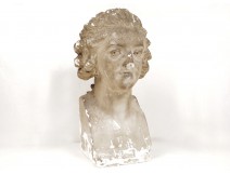 Plaster bust sculpture Enlightenment philosopher Montesquieu writer nineteenth century