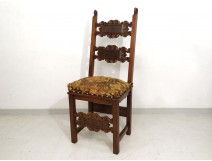 Renaissance carved walnut chair lilies women flesh seventeenth century