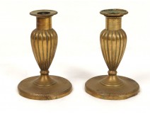 Pair candlesticks candlesticks Empire gilt bronze candlesticks nineteenth century