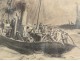 Drawing charcoal steamboat sailing navy marine painter René Pinard twentieth