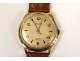 Wristwatch 18 carat gold Dermont Incabloc Swiss leather watch twentieth