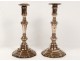 Pair candlesticks Louis XIV Regency gilt bronze candlesticks candles XVIII