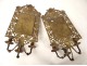 Pair wall lights Louis XIV gilt bronze figures Napoleon III nineteenth