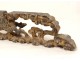 Chinese polychrome carved wood paneling golden winged horse eighteenth flowers