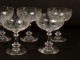 7 champagne glasses crystal cut glass french antique stars nineteenth