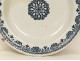 Round earthenware dish Rouen Nord France rose flowers Bérain eighteenth