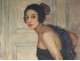 HST table portrait woman dancer Bolshoi Moscow Russian School painting 19th