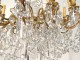 Chandelier 12 lights gilt bronze cut crystal beads pendants stars nineteenth