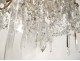 Chandelier 12 lights gilt bronze cut crystal beads pendants stars nineteenth