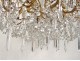 Chandelier 12 lights gilt bronze cut crystal beads pendants stars nineteenth