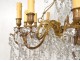Chandelier 12 lights gilt bronze cut crystal beads pendants stars nineteenth