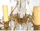 Chandelier 12 lights gilt bronze cut crystal beads pendants stars nineteenth