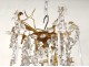 Chandelier 12 lights gilt bronze cut crystal beads pendants stars nineteenth