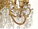 Chandelier 12 lights gilt bronze cut crystal beads pendants stars nineteenth