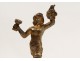 Bacchus Dionysus character sculpture statuette bronze golden grape nineteenth