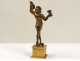 Bacchus Dionysus character sculpture statuette bronze golden grape nineteenth
