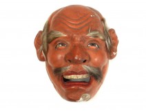 Noh theater mask polychrome demon Gigaku O-Edo Japan beshimi mask nineteenth