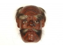 Noh theater mask polychrome man Gigaku O-Edo Japan beshimi mask nineteenth