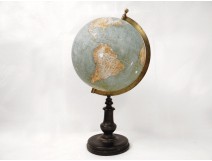 Globe world map Larochette Bonnefont Paris blackened wood XIXth