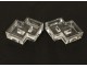 Pair of cut crystal salt Baccarat France saltcellar twentieth century