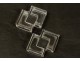 Pair of cut crystal salt Baccarat France saltcellar twentieth century