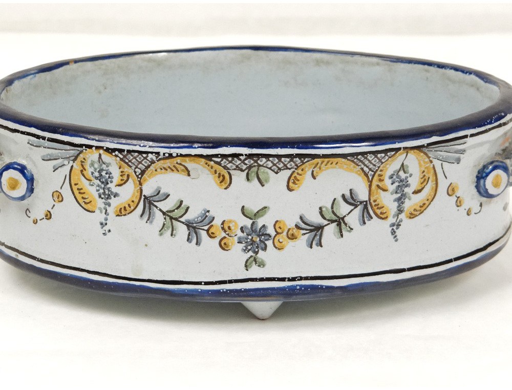 Jardinière Ancienne En Porcelaine Et Bronze Doré à Décor