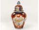 Imari porcelain covered jar vase flowers landscape nineteenth century Japan