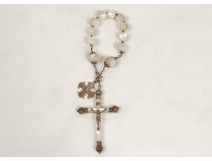 Rosary travel dizainier sterling silver pearl rosary nineteenth century