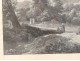 Mountain landscape engraving characters Shepherd path trees engraving nineteenth