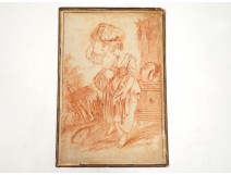 Blood drawing portrait peasant women farm barrel drawing nineteenth