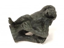 Bronze sculpture Géli contemporary sleepy monkey