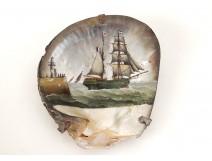 Shell pearl memory board boat sea pirate flagship nineteenth Saint-Malo
