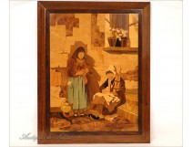 Marquetry panel Rosenau, Corsica Women, 20th